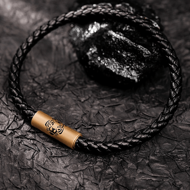 Year of the Tiger Genuine Leather & Stainless Steel Bracelet